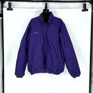 Vintage Men's Columbia Purple and Black Reversal Winter Jacket - Size XL